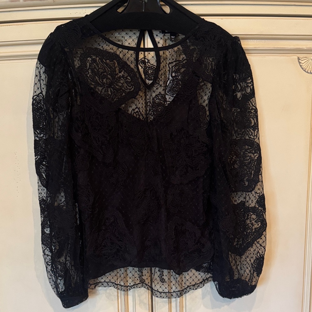 Elegant Black Lace Women's Top